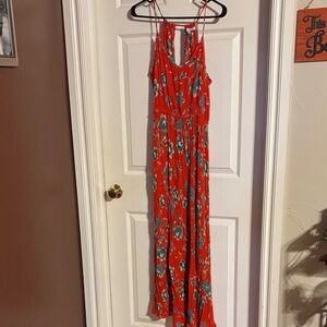 Red Floral Maxi Dress